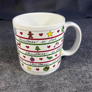 VTG Russ Berrie & Co "Christmas Is Love" Coffee Cup Mug #8174